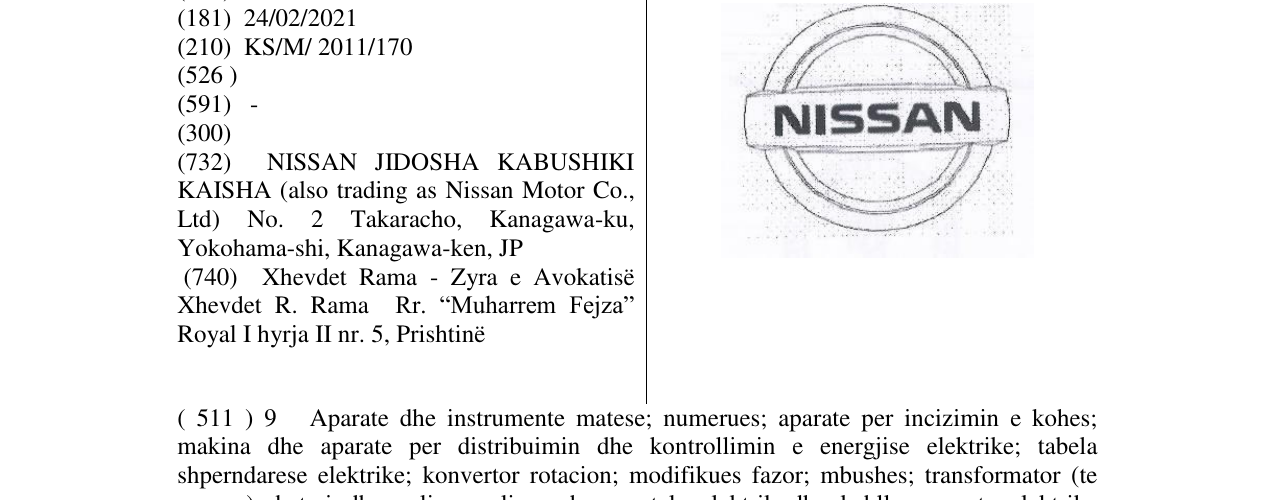 Zëri i markës NISSAN në buletin