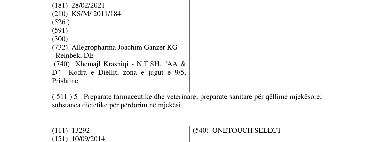 Zëri i markës ACAROID në buletin