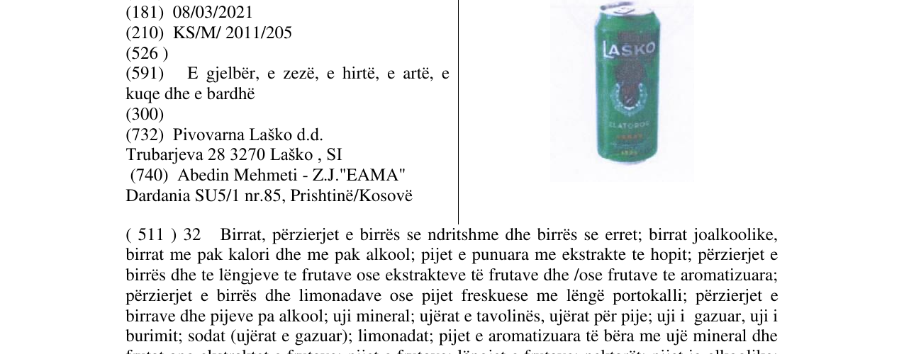 Zëri i markës Markë figurative në buletin