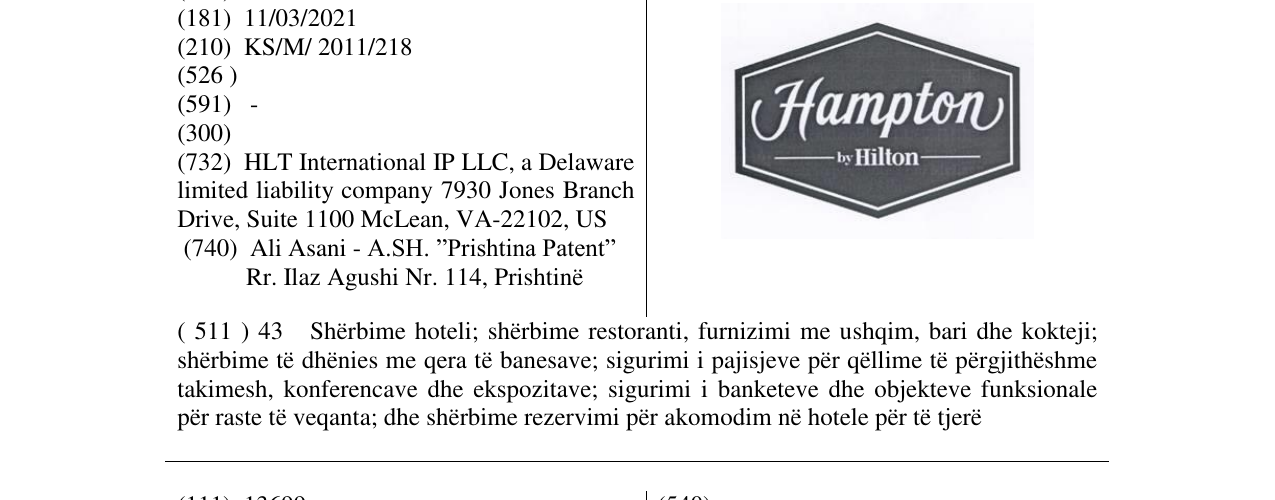 Zëri i markës Hampton by Hilton në buletin