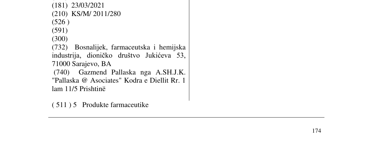 Zëri i markës FLEXOFEN në buletin