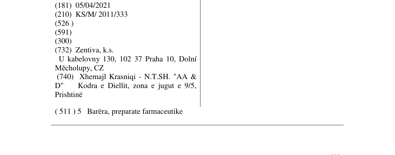 Zëri i markës IMATZENT në buletin