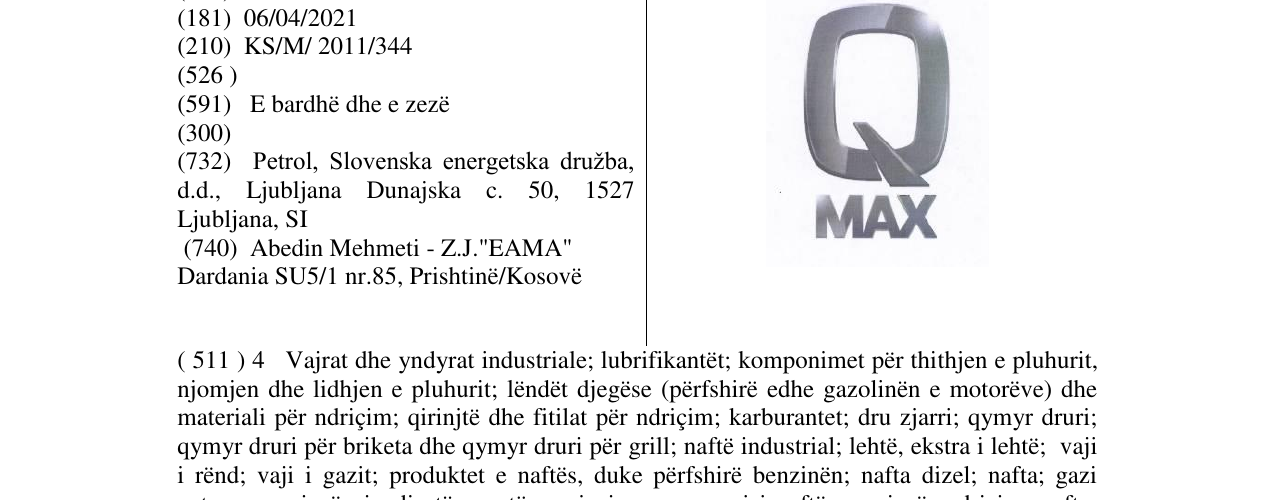 Zëri i markës Q MAX në buletin