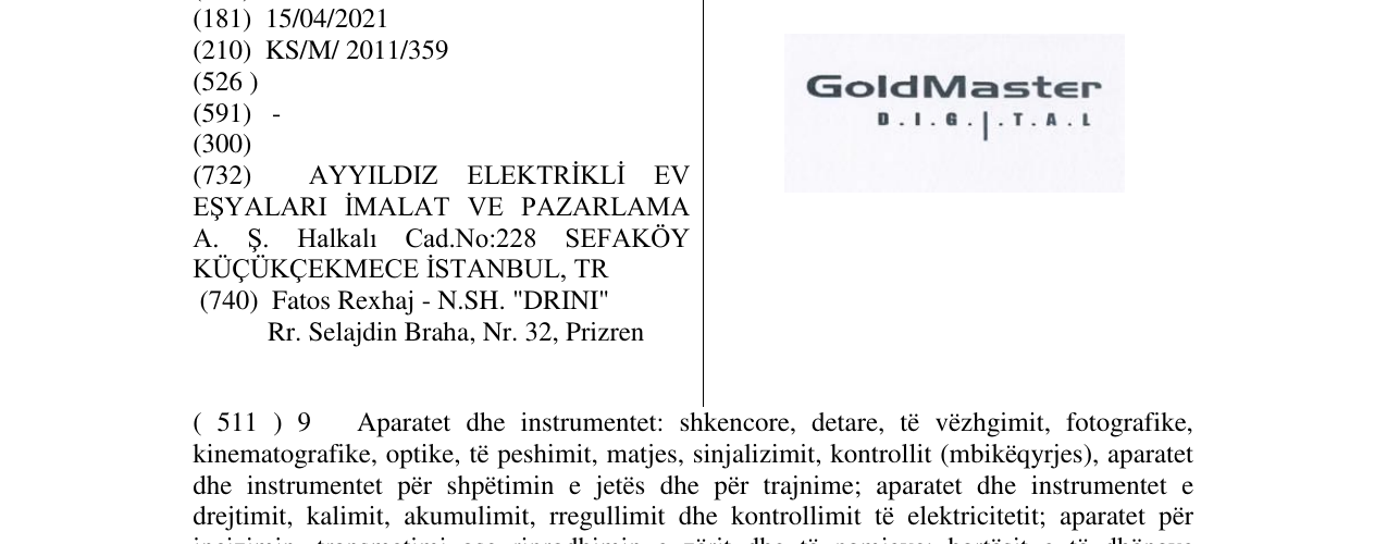 Zëri i markës GoldMaster D.I.G.I.T.A.L në buletin