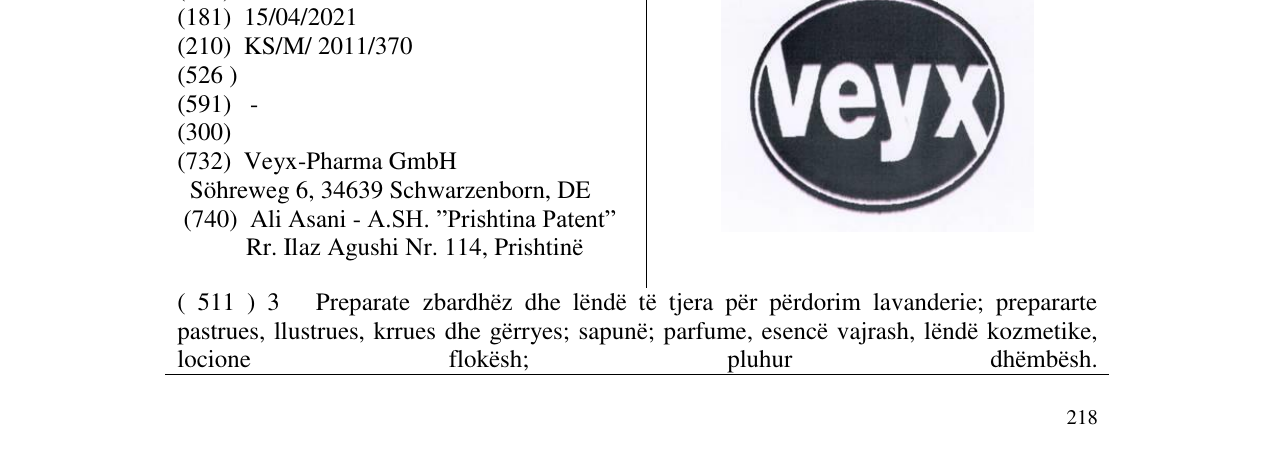 Zëri i markës veyx në buletin