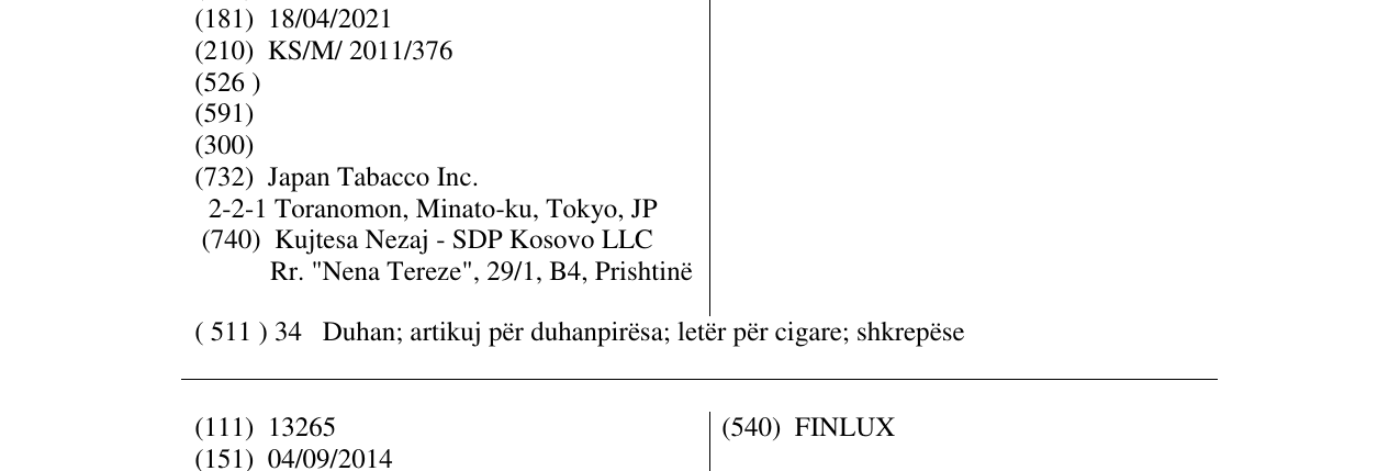 Zëri i markës MEVIUS në buletin
