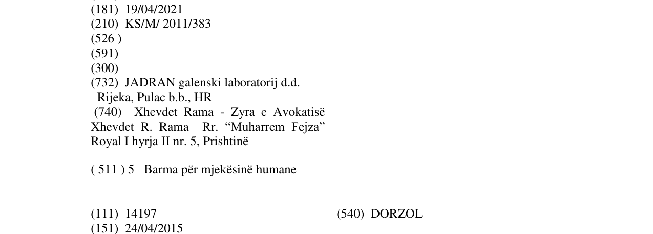 Zëri i markës GLAUMAX në buletin