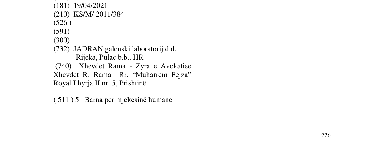 Zëri i markës DORZOL në buletin