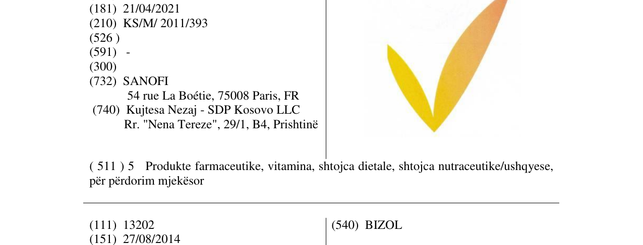 Zëri i markës Markë figurative në buletin
