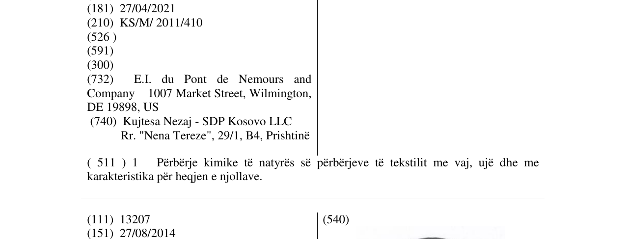 Zëri i markës TEFLON në buletin