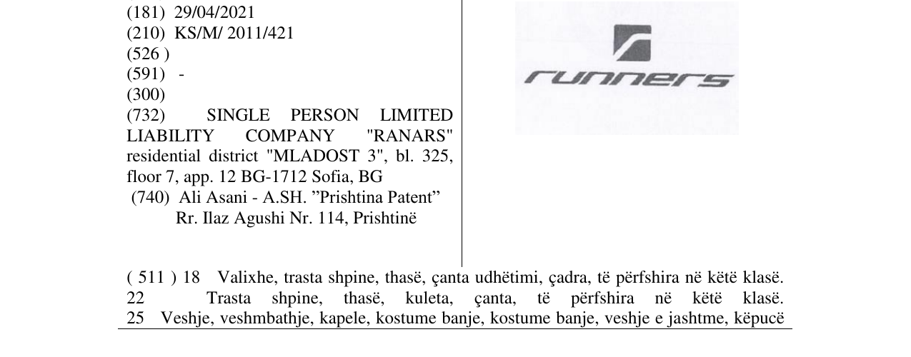 Zëri i markës runners në buletin