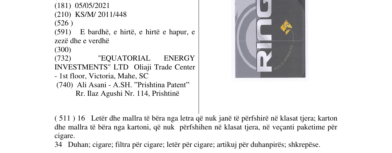 Zëri i markës RING në buletin