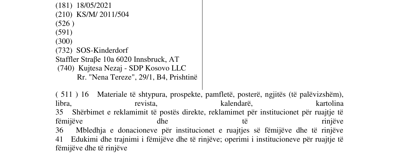 Zëri i markës SOS Fshatrat e Fëmijëve Kosovë në buletin