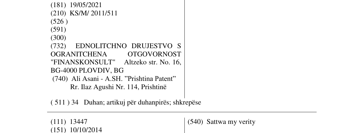 Zëri i markës GRACIA në buletin