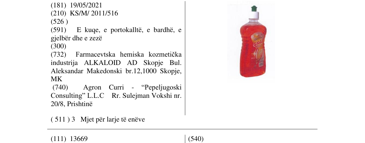 Zëri i markës Gloss në buletin