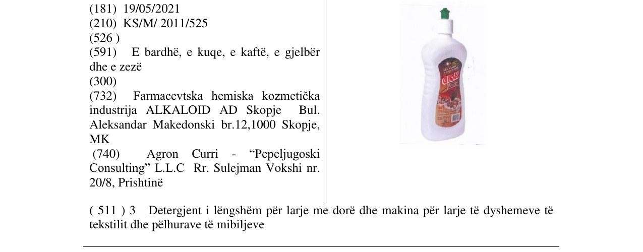 Zëri i markës Gloss në buletin
