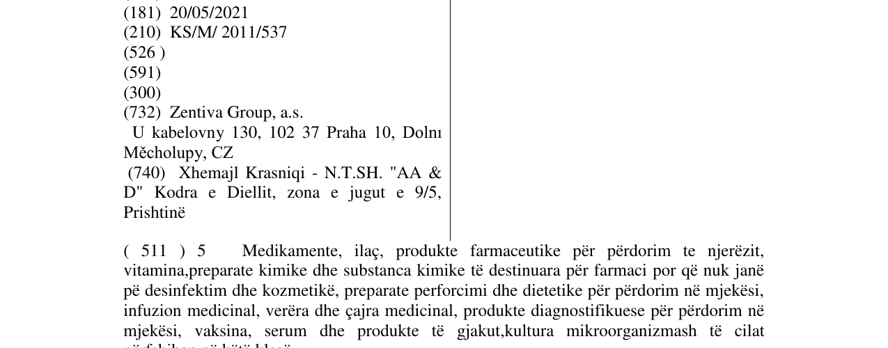 Zëri i markës ZENTIVA LAB në buletin
