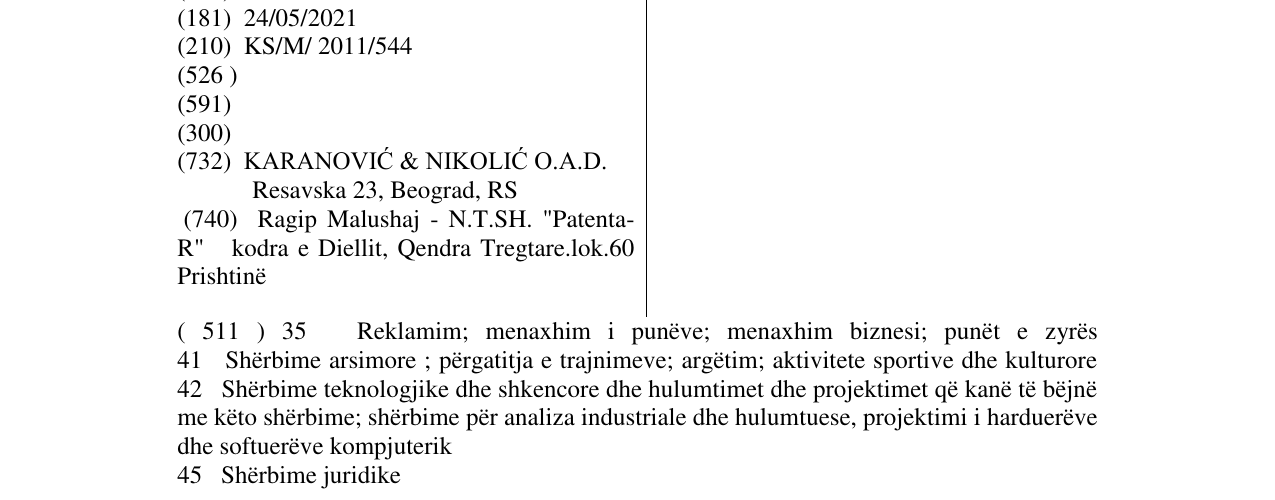 Zëri i markës karanovic/nikolic në buletin