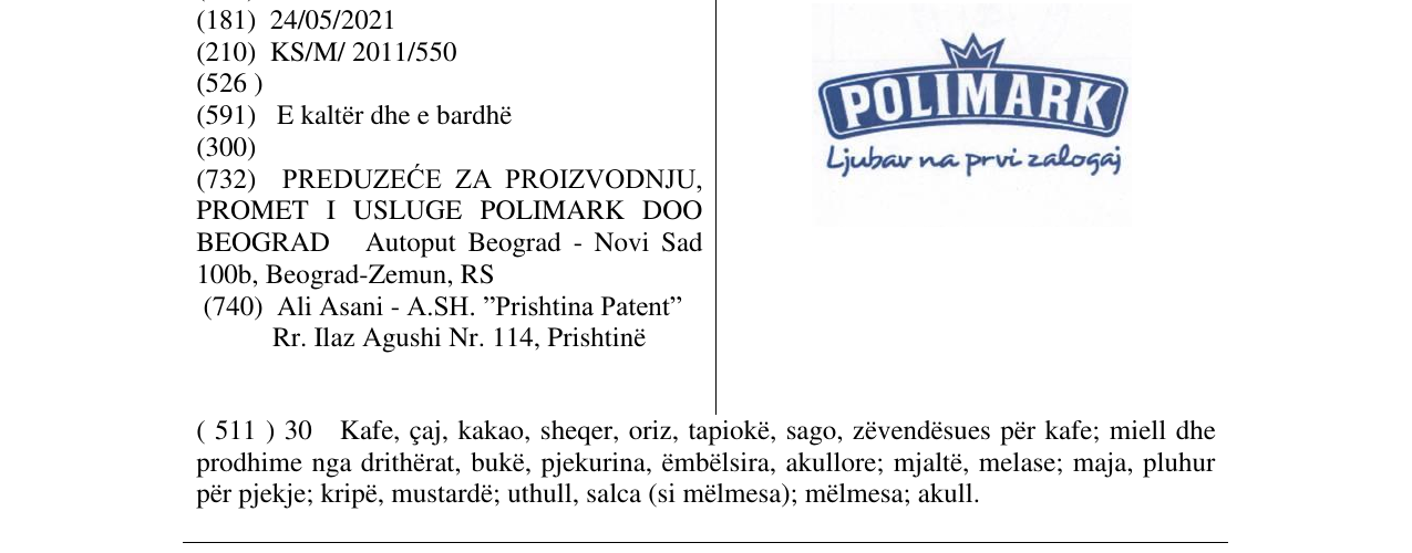 Zëri i markës POLIMARK në buletin