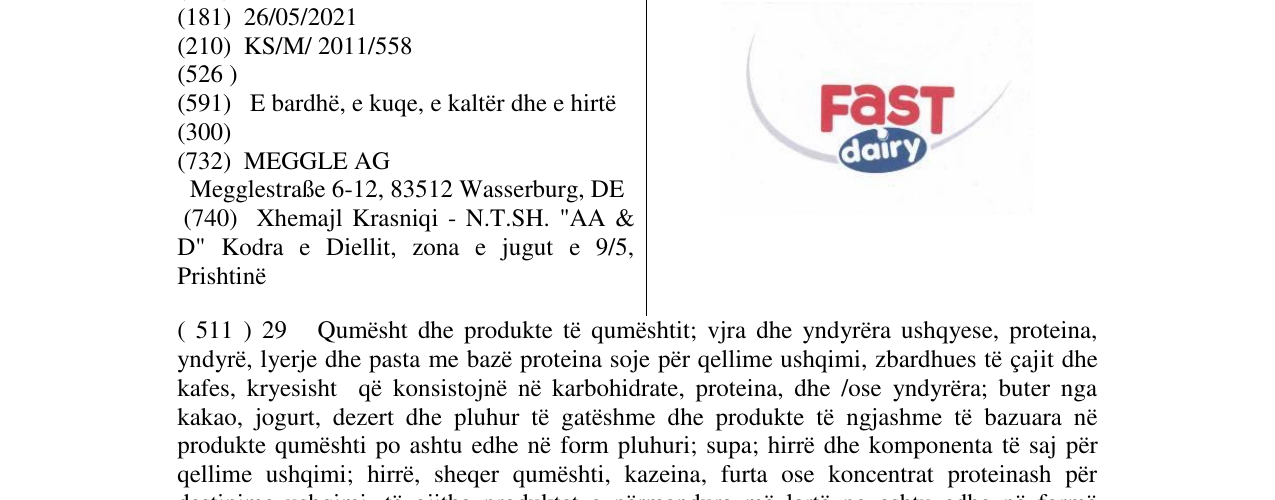 Zëri i markës FAST dairy në buletin