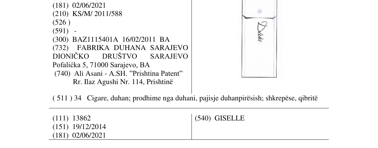 Zëri i markës DIVA në buletin