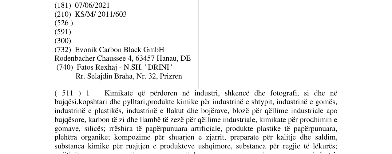 Zëri i markës AROSPERSE në buletin