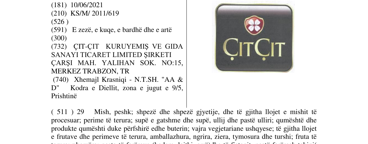 Zëri i markës CITCIT në buletin