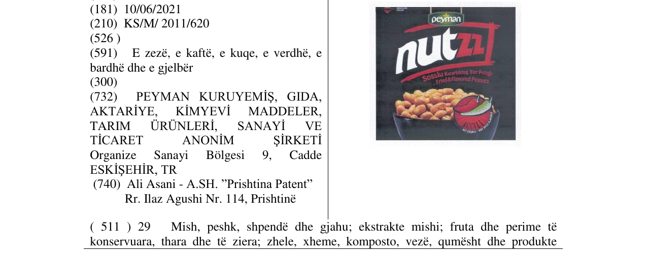 Zëri i markës nuttz në buletin