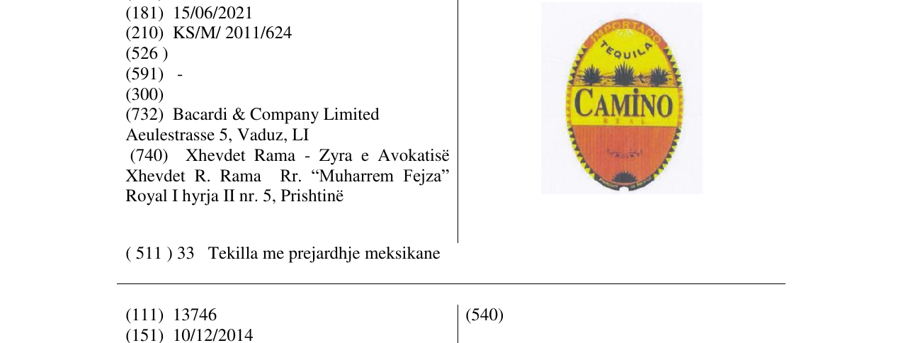 Zëri i markës CAMINO në buletin