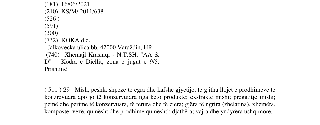 Zëri i markës KALIBRO në buletin