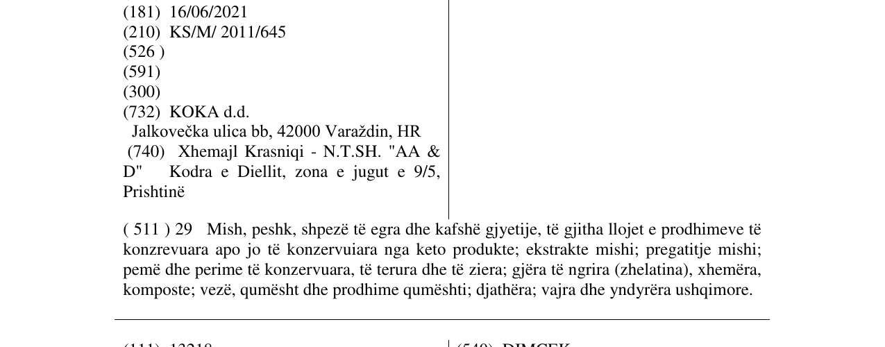 Zëri i markës DELKO në buletin