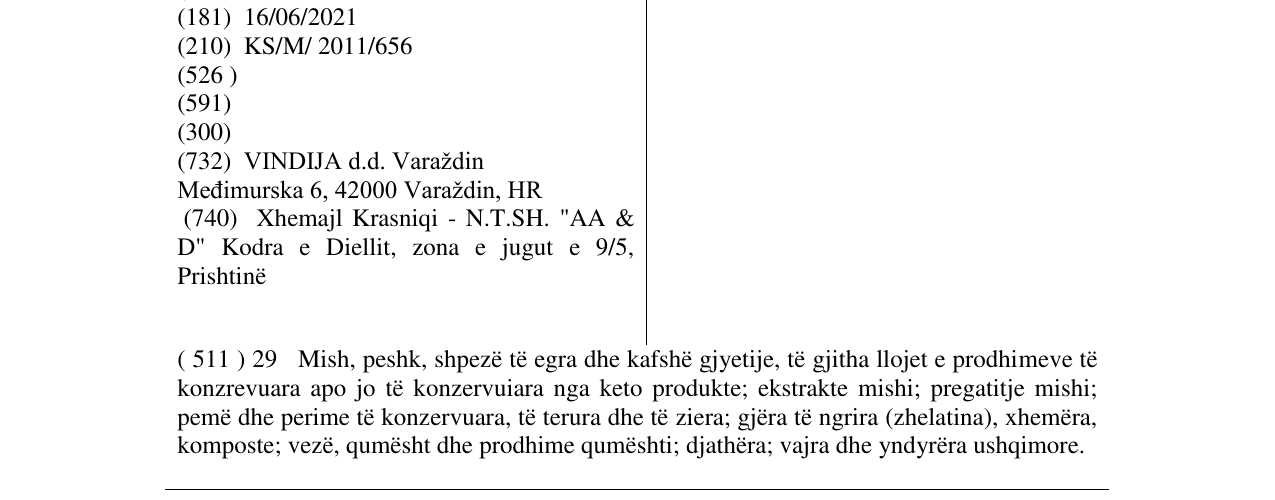 Zëri i markës CAPRODUR në buletin