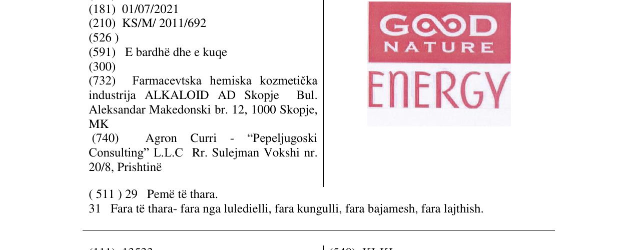 Zëri i markës GOOD NATURE ENERGY në buletin