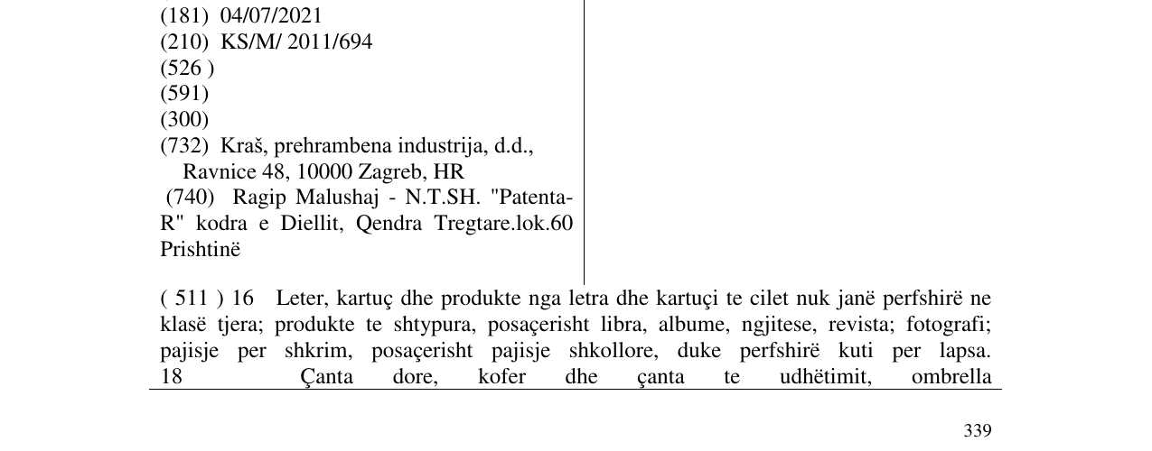 Zëri i markës KI-KI në buletin