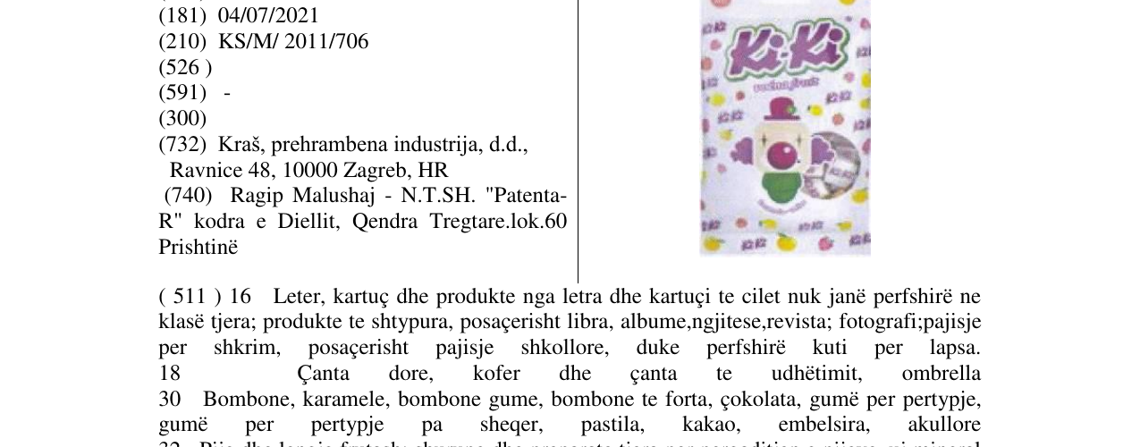 Zëri i markës Ki-Ki në buletin