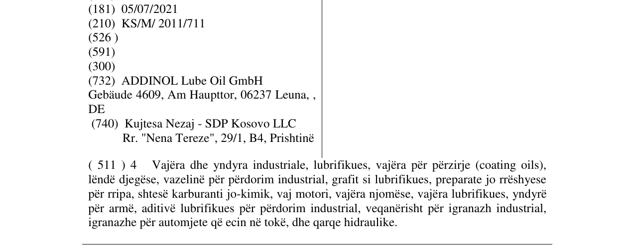 Zëri i markës ADDINOL eco gear në buletin