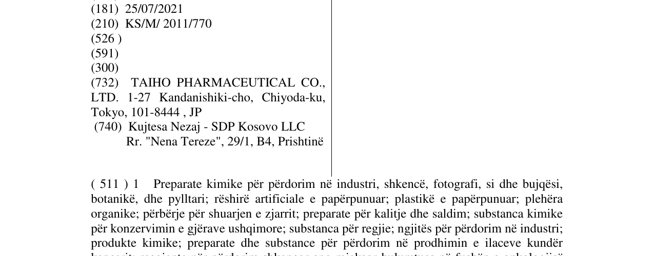 Zëri i markës TEYSUNO në buletin