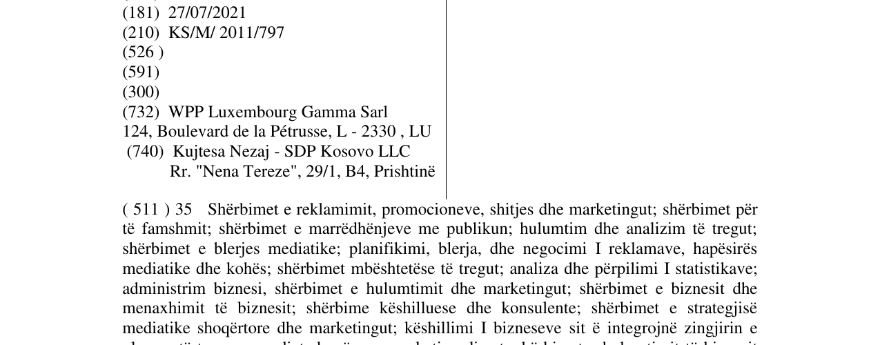 Zëri i markës Y & R në buletin