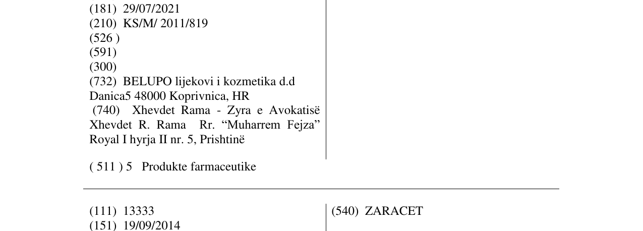 Zëri i markës MISAR në buletin