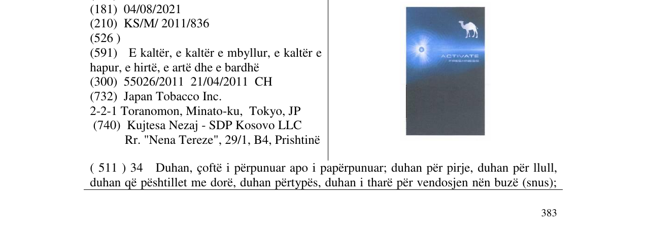 Zëri i markës ACTIVATE në buletin
