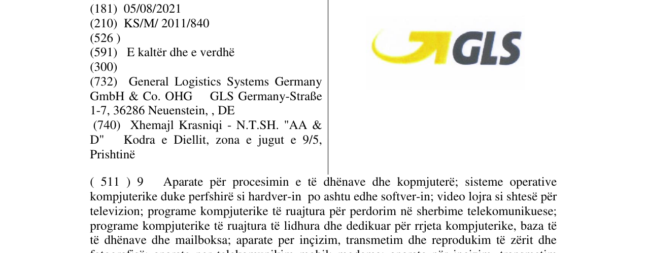 Zëri i markës GLS në buletin