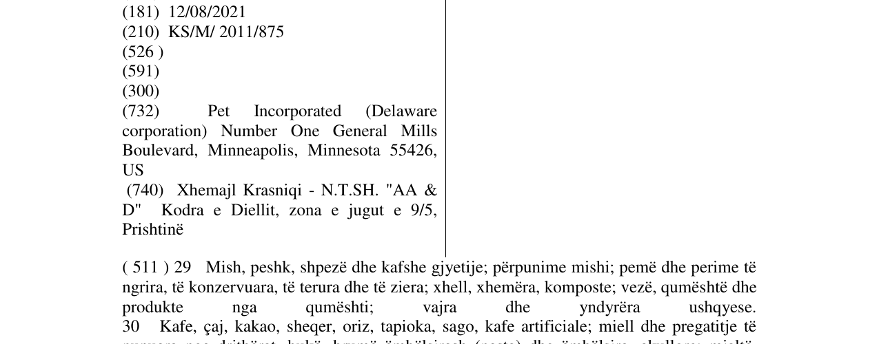 Zëri i markës OLD EL PASO në buletin