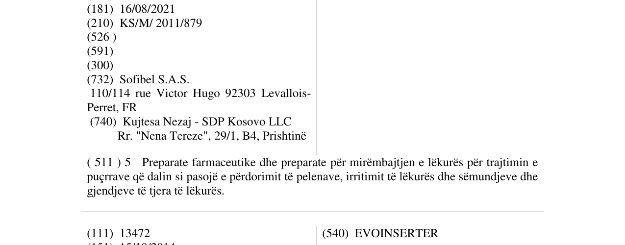 Zëri i markës DEFLAMOL në buletin