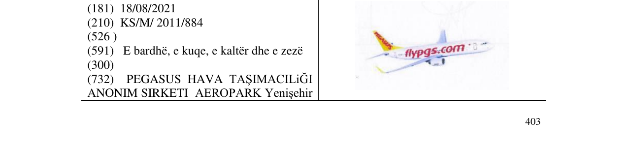 Zëri i markës PEGASUS flypgs.com në buletin
