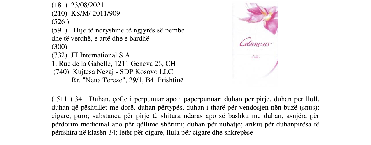 Zëri i markës Glamour në buletin