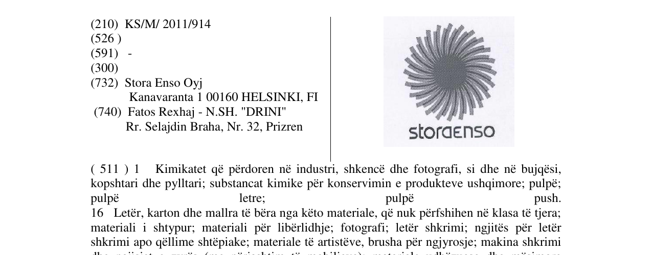 Zëri i markës STORAENSO në buletin