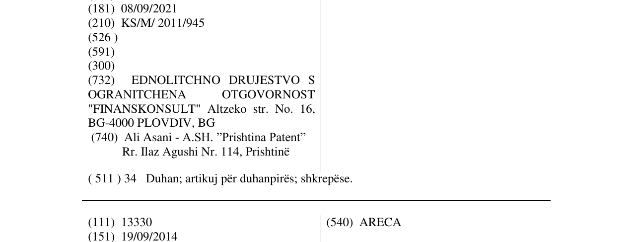 Zëri i markës DON në buletin