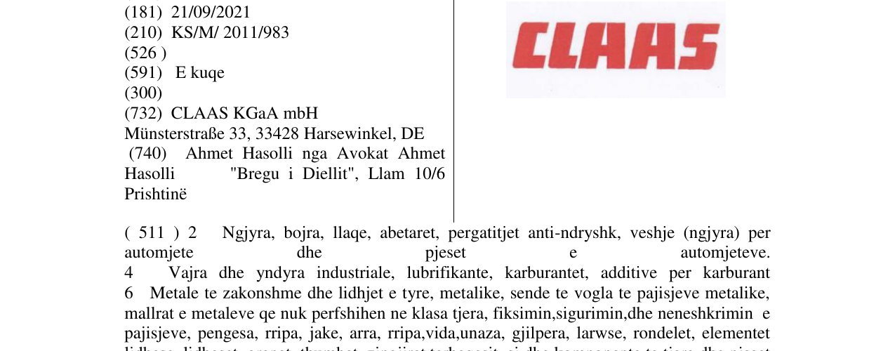 Zëri i markës CLAAS në buletin