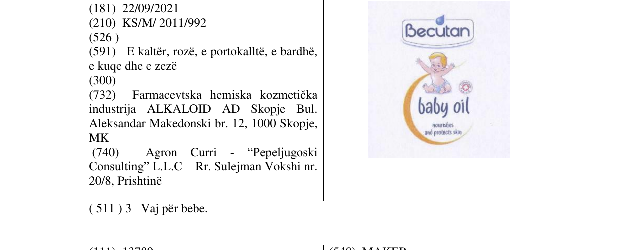 Zëri i markës Becutan në buletin