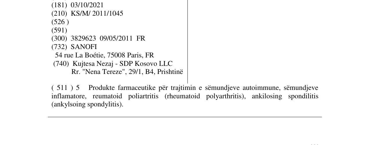 Zëri i markës ERVOXI në buletin